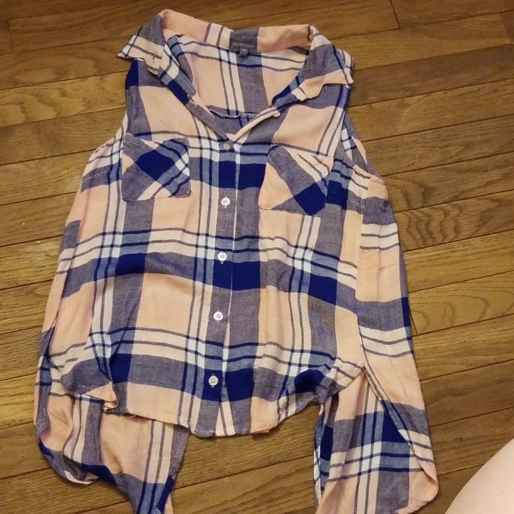 Collar plaid shirt